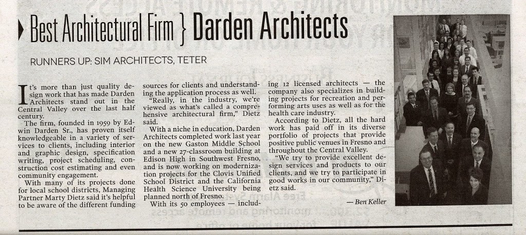 Darden Architects featured in The Central Valley Business Journal